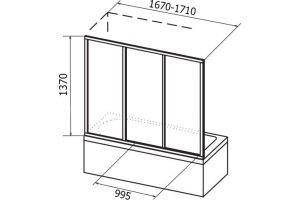 Шторки для ванной Ravak Supernova 171 см (40VV0U02Z1) - 3