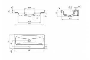 Мебельная раковина Misty Moduo 80 белая глянцевая - 3