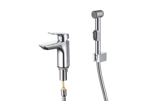 Смеситель для раковины AQUATEK ВЕГА 97 с гигиеническим ручным душем, AQ1012CR