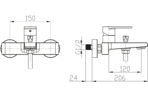 Смеситель BelBagno Nova NOV VASM IN для ванны - 2