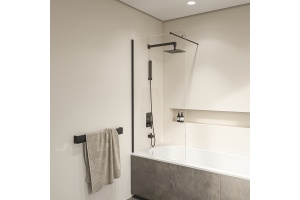 Шторка на ванну RGW Screens SC-050B 80x150 профиль черный стекло прозрачное - 3