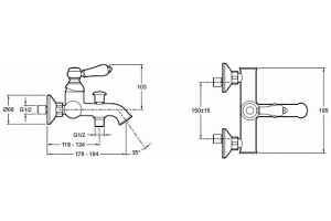 Смеситель Jacob Delafon Louise E24363-CP для ванны с душем - 2