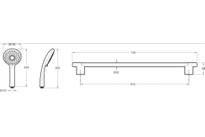 Душевой гарнитур Jacob Delafon Awaken E99899RU-CP - 2