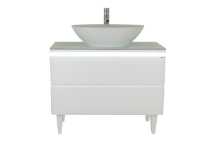 Тумба под раковину Misty Скай 100 белая глянцевая