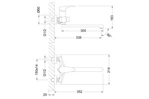 Смеситель Lemark Linara LM0451C универсальный - 2