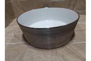 Раковина накладная CeramaLux NC 36.5 см белый/серебро (C1054) - 2