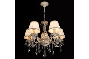 Подвесная люстра Eurosvet Amelia 10054/5 белый с золотом/прозрачный хрусталь Strotskis - 2
