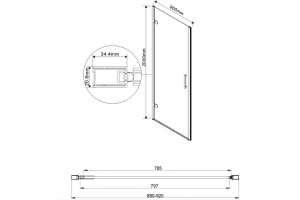 Стекло для душевой перегородки Vincea Flex прозрачное - 2
