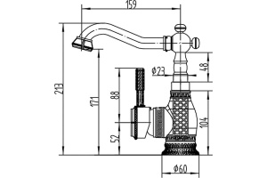 Смеситель Zorg Antic A 314U-BR для раковины - 2