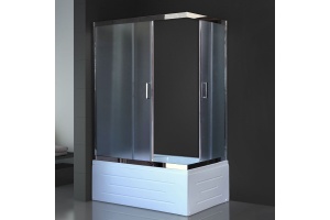 Душевой уголок Royal Bath BP 100х80 L с поддоном профиль хром стекло матовое