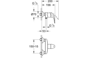 Смеситель Grohe Euroeco 32740000 для душа - 2
