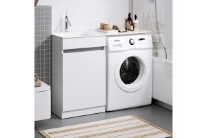 Тумба с раковиной Aqwella Forma 115, бельевая корзина слева