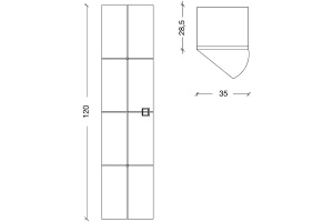 Шкаф пенал Armadi Art Vallessi Avantgarde Piazza 35 подвесной черный - золото - 3