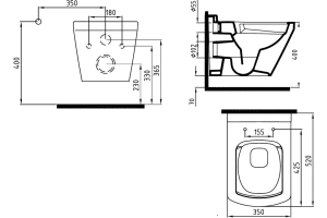 Унитаз подвесной Bien Neptun с функцией биде сиденьем микролифт белый  - 3