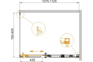 Душевой уголок Cezares Duet Soft AH 1 110/80 C Cr - 3