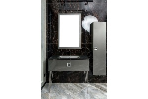 Шкаф - пенал Armadi Art Lucido 35 подвесной серый - 3