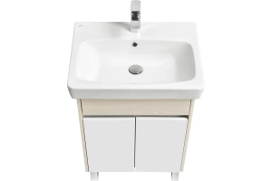 Тумба с раковиной напольная Aquaton Верди 60 белый-светлое дерево - 2