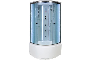 Душевая кабина DETO EM4590LED+GM с высоким поддоном, с сиденьем