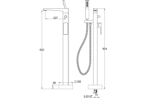 Смеситель для ванны с душем BelBagno Arlie ARL-FMTA-CRM напольный - 2