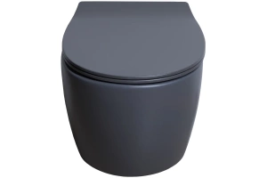 Унитаз подвесной Allen Brau Fantasy безободковый с сиденьем микролифт антрацит - 2