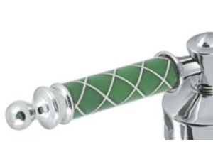 Смеситель для раковины Boheme Vogue хром с зеленым - 2