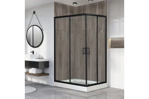 Душевой уголок Royal Bath HP 120x80 L с поддоном профиль черный стекло прозрачное