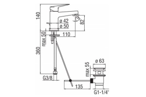 Смеситель для раковины Nobili Blues хром (BS101118/1CR) - 2