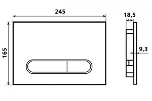 Кнопка смыва Esbano черный матовый (ESINOVL17MB) - 2