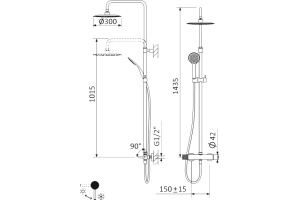 Душевая стойка Cezares Leaf CDA-30-01 - 2