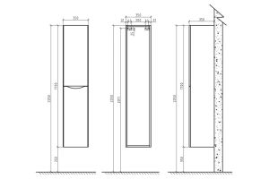 Шкаф-пенал Belbagno Ancona-n 35х170 Rovere Moro (ANCONA-N-1700-2A-SC-RW-R) - 2
