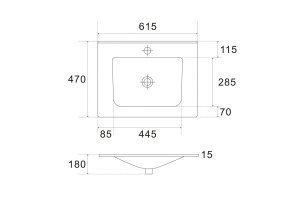Раковина керамическая AM7117-60 - 2