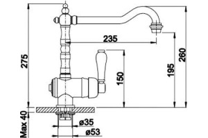 Смеситель для кухонной мойки Blanco Tradon латунь (520787) - 3