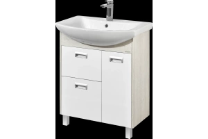 Тумба с раковиной Aquaton Бекка 70 белый - светлое дерево