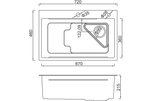 Кухонная раковина Gappo 72х46 сатин - 3