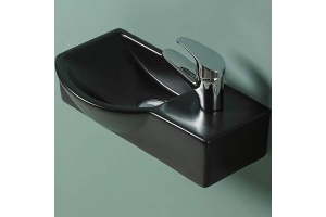 Раковина подвесная WeltWasser WW AISBACH 7940 MT-BL R 40 матовый черный (10000008689)