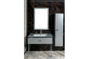 Тумба под раковину Armadi Art Lucido 100 серебро - 3