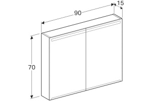 500.583.00.1 Option Зеркальный шкафчик с подсветкой 900х700х150 мм - 2