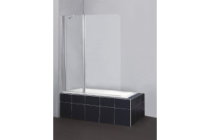 Шторка на ванну BelBagno Sela 120х140 L профиль хром стекло рифленое