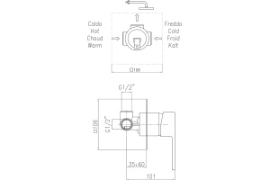 Смеситель Webert Pegaso для душа, хром PE880101015 - 2