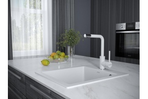 Смеситель Paulmark Honner для кухонной мойки, белый матовый Ho212018-431TW - 2