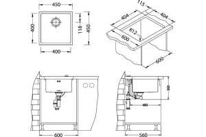 Мойка кухонная Alveus Quadrix Monarch 30 золото - 3