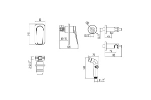 Смеситель Lemark Bronx LM3719BL с гигиеническим душем, встраиваемый, черный - 2