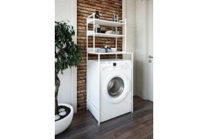 Шкаф Sanflor 82613187 белый муар, для стиральной машины - 2