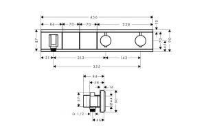 Термостат hansgrohe RainSelect для душа, черный/хром 15355600 - 2