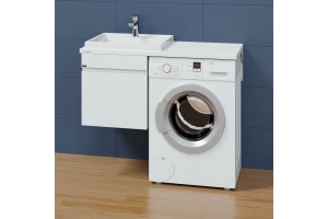 Тумба с раковиной над стиральной машиной подвесная Санта Марс 48 белый