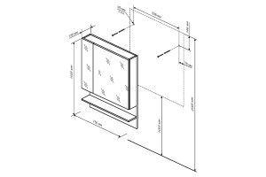 Зеркало-шкаф Бриклаер Карибы 75 дуб кантри, венге - 3