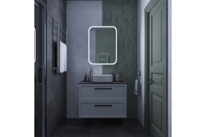 Зеркало-шкаф STWORKI Алта 60 см, с LED подсветкой и часами, смарт, прямоугольное, сенсорное управление - 3