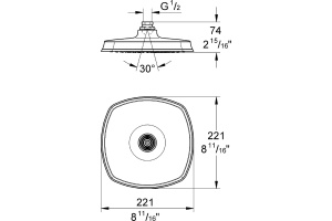 Верхний душ Grohe Rainshower Grandera 210 27974IG0 - 2