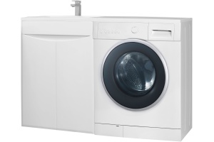 Тумба для комплекта Bellezza Олиссия 120 L, белая, под стиральную машину
