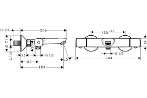 Термостат Hansgrohe Ecostat universal 13123000 для ванны с душем - 2